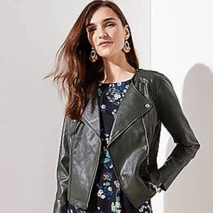 NWT LOFT Army Green Moto Jacket